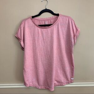 Athletic Works Rolled Sleeve Tee Mesh T-Shirt Pink Size Medium
